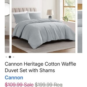 Canon Cotton Waffle Duvet Cover Set in Light Gray